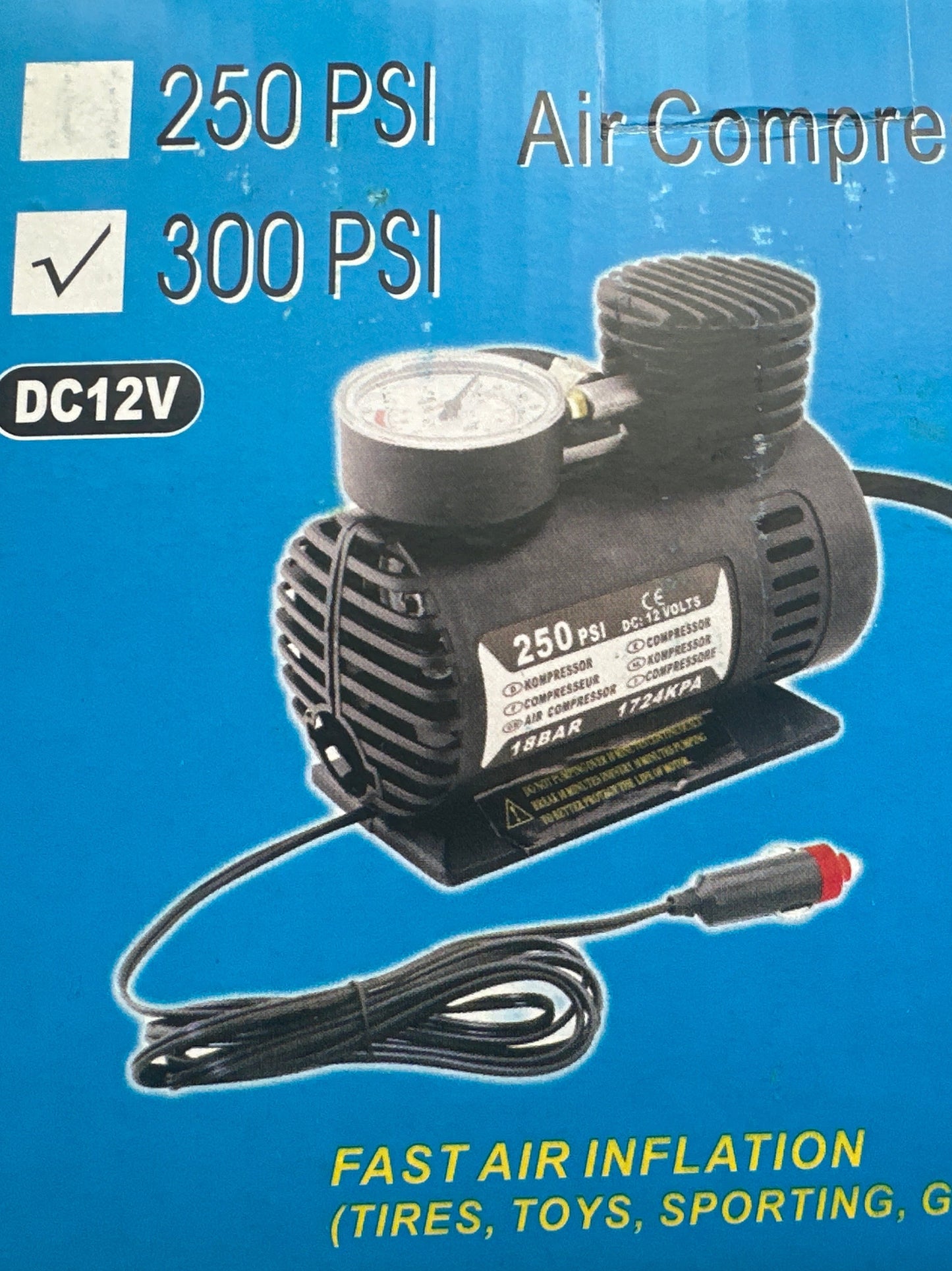 Kompresor Ajri 300 Psi për goma të veturave, motoqikletave ose per topa sporti