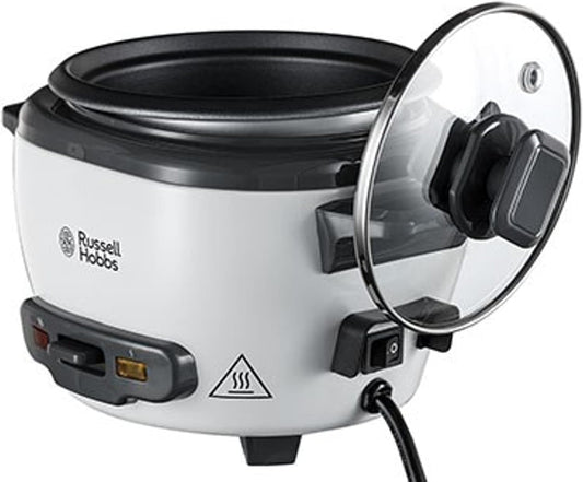 Russell Hobbs Tenxhere Mini për Oriz, ideal edhe për perime/peshk, përfshin lugë dhe matës uji, me Enë të Brendshme Jo-Ngjitëse dhe Funksion Mbajtjeje në Ngrohtësi