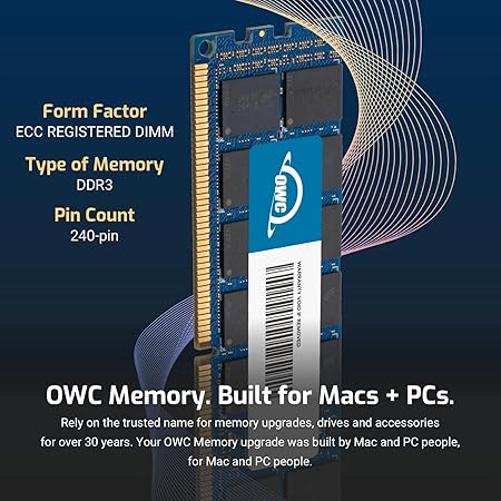 OWC 32GB DDR3-1333MHz ECC DR Memorie (OWC1333D3MPE32G) – Për Server dhe Workstation Profesional, Mac