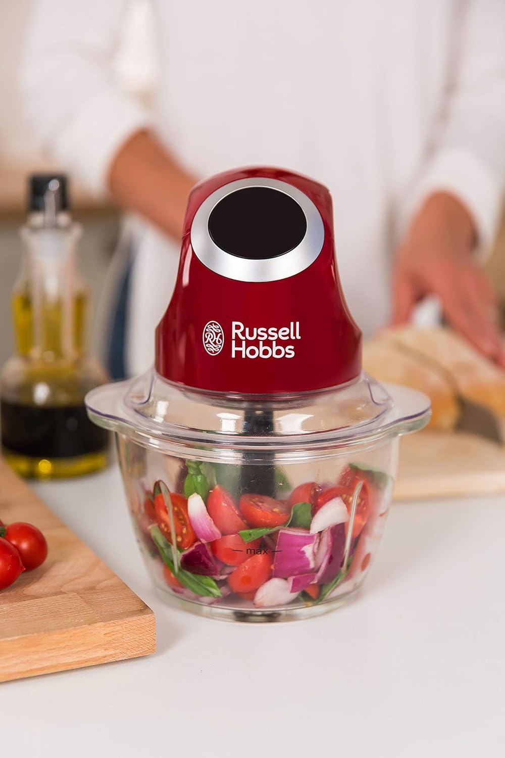 Grirëse Elektrike Russell Hobbs Desire Red – Me Enë Qelqi dhe Kapak Ruajtjeje (500 ml)