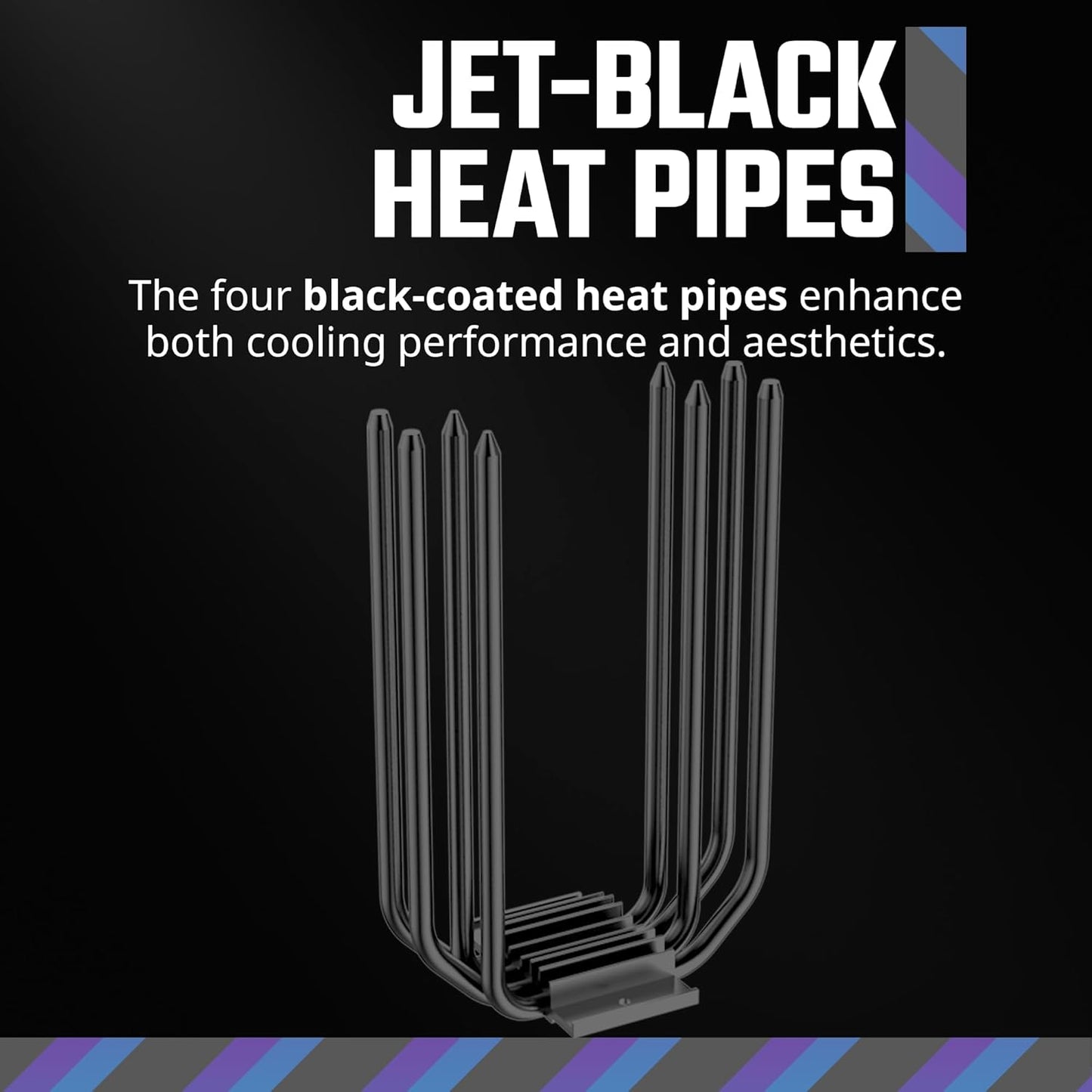 Cooler Master Hyper 212 Black – Ftohës ajri për procesor – Ventilator SickleFlow 120 Edge me kontroll PWM – Mbulesë alumini në pjesën e sipërme – 4 tuba nxehtësie prej bakri – Lartësi 152 mm – Përshtatje për AMD Ryzen AM5/AM4 dhe Intel LGA 1851/1700/1200