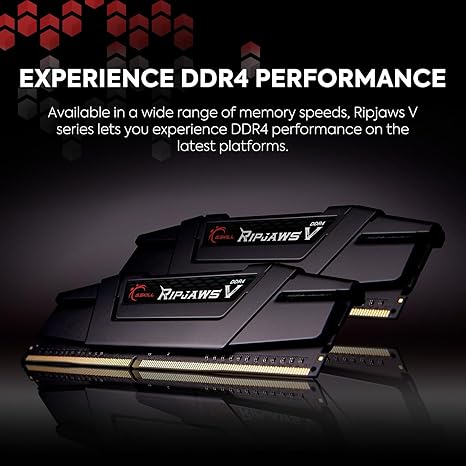 Memorie RAM G.SKILL Ripjaws V DDR4 (XMP) 16GB (1x16GB) 4000Mhz CL18-22-22-42 1.40V për Kompjuter Desktop, U-DIMM – E Zezë