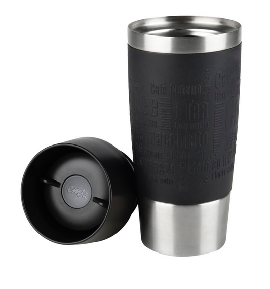 Emsa shishe termo “Termos udhetimi” 12.2 fl.oz (360 ml) në ngjyrë të zezë.