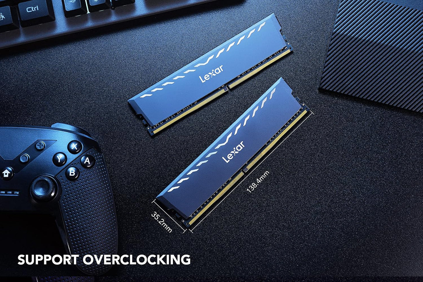 Lexar THOR DDR4 RAM 16GB Kit (2x8GB) 3200 MHz, DRAM 288-Pin UDIMM Memorie për Desktop, XMP 2.0 Memorie Kompjuterike me Performancë të Lartë, CL16-18-18-38, 1.35V (LD4BU008G-R3200GDXG)