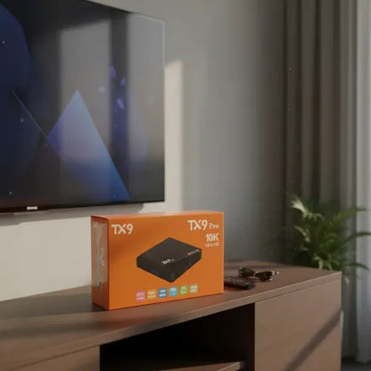 TX9 Pro 10K UltraHD 128GB Memorje dhe 8GB Ram Memorje, lidhje interneti 5G, procesor shumë i shpejtë me 4 bërthama, perkrah pamjet HEVC/H.265,2 porta USB,Android 15.0