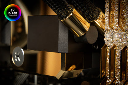 Sistem Ftohës Me Ujë EK AIO Elite 360mm D-RGB – All-in-One për CPU, me Fana EK-Vardar me Performancë të Lartë PWM, Kompatibil me Intel dhe AMD AM4/AM5 Ngjyre e zeze dhe Ari i shkelqyeshem