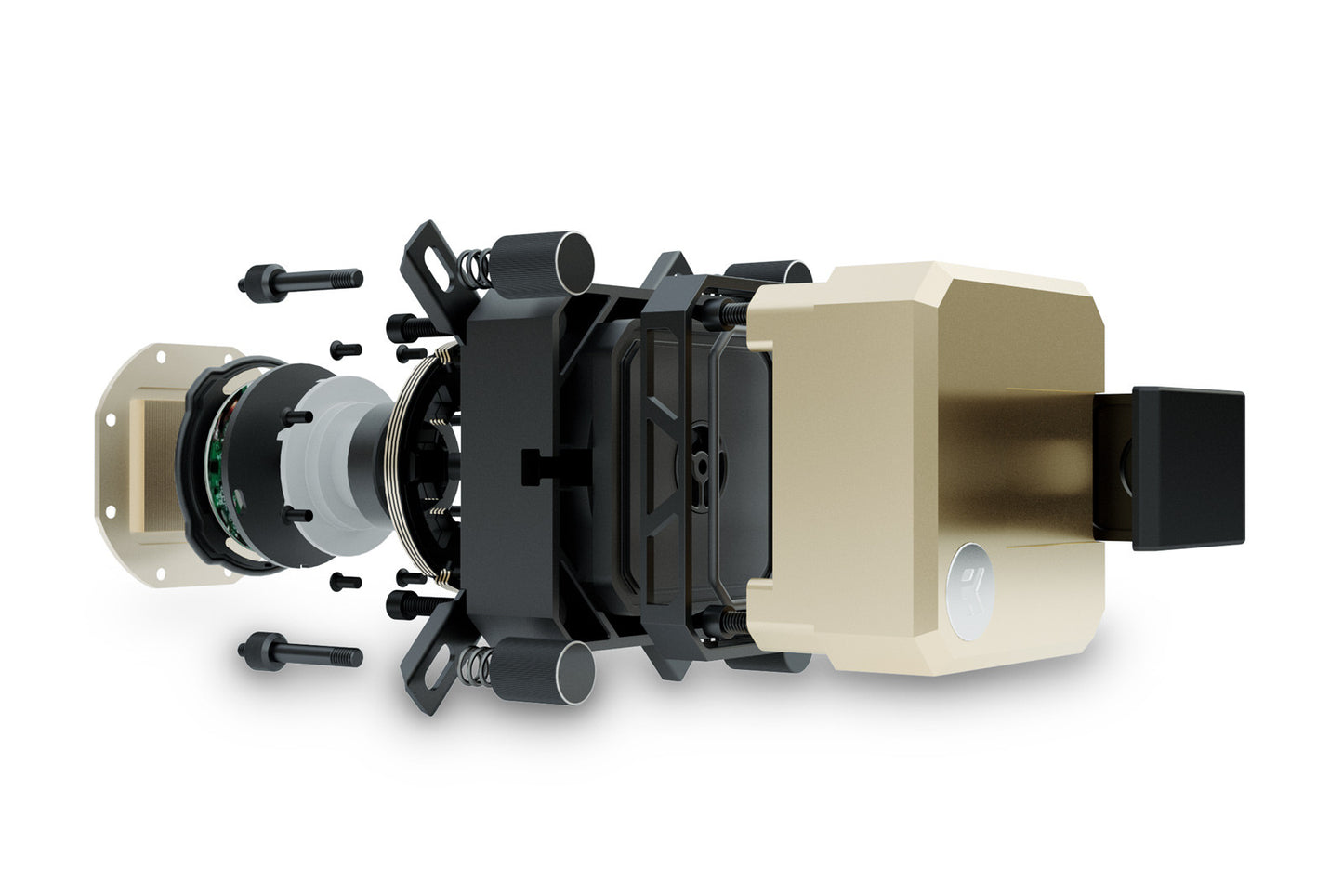 Sistem Ftohës Me Ujë EK AIO Elite 360mm D-RGB – All-in-One për CPU, me Fana EK-Vardar me Performancë të Lartë PWM, Kompatibil me Intel dhe AMD AM4/AM5 Ngjyre e zeze dhe Ari i shkelqyeshem