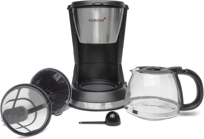Makineri Kafeje Korona 12304 – Për 5 Filxhanë, 0.7L, Me Filter të Përhershëm, Dizajn Kompakt, E Përshtatshme për Familje të Vogla, Me Pjesë Inoksi