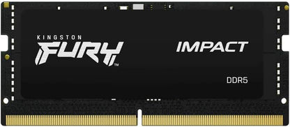 Memorie RAM Kingston FURY Impact 32GB (2x16GB) DDR5 6400MT/s CL38 SODIMM – Performancë Super për Laptopë të Avancuar dhe Gaming | Intel XMP 3.0 | Plug & Play | Kit me 2 Module