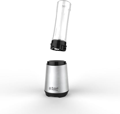 Russell Hobbs Mix & Go Steel – Blender / Smoothie Maker (300 W), Çelik inox, përfshihet 1 shishe pijesh 600 ml