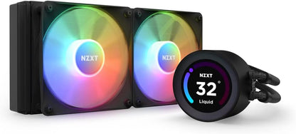 NZXT Kraken Elite 240 RGB – RL-KR24E-B1 – Ftohës me ujë "All-in-One" për CPU, 240 mm – Ekran LCD 2.36" i personalizueshëm për GIF-a, imazhe dhe statistika performance – 2 ventilatorë F120 RGB Core – Ngjyrë e zezë