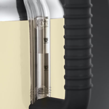 Çajnik Russell Hobbs [1.7L, 2400W] në Stil Retro, Ngjyrë Krem dhe Çelik i Lëmuar | Funksion Ngrohje e Shpejtë | Dizajn Vintage me Ekran Temperaturë Uji | Tregues i Jashtëm i Nivelit të Ujit | Modeli 21672-70