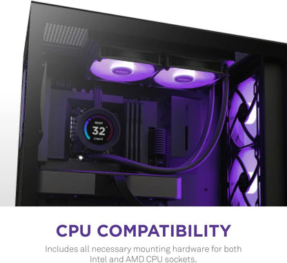 NZXT Kraken Elite 240 RGB – RL-KR24E-B1 – Ftohës me ujë "All-in-One" për CPU, 240 mm – Ekran LCD 2.36" i personalizueshëm për GIF-a, imazhe dhe statistika performance – 2 ventilatorë F120 RGB Core – Ngjyrë e zezë
