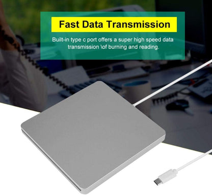 Cigemay Njësi Optike Kompjuterike e Jashtme DVD – Regjistrues/Shkrues i Qetë me Type-C për Mac OS X SE / ME / 2000 / XP dhe Windows 8 / 10 / 11, Default