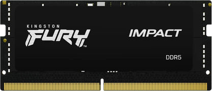 Memorie RAM Kingston FURY Impact 16GB DDR5 4800MT/s CL38 SODIMM për Notebook dhe Gaming – Moduli i Vetëm, E Zezë (KF548S38IB-16)