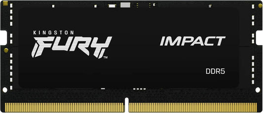 Memorie RAM Kingston FURY Impact 16GB DDR5 4800MT/s CL38 SODIMM për Notebook dhe Gaming – Moduli i Vetëm, E Zezë (KF548S38IB-16)