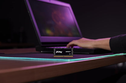 Memorie RAM Kingston FURY Impact 16GB DDR5 4800MT/s CL38 SODIMM për Notebook dhe Gaming – Moduli i Vetëm, E Zezë (KF548S38IB-16)