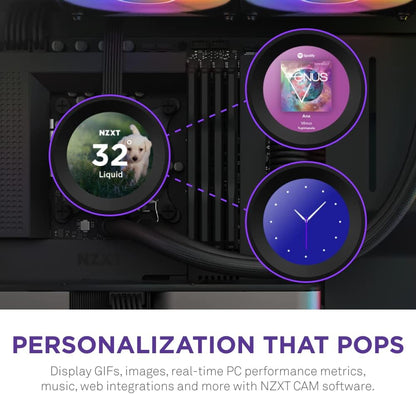 NZXT Kraken Elite 240 RGB – RL-KR24E-B1 – Ftohës me ujë "All-in-One" për CPU, 240 mm – Ekran LCD 2.36" i personalizueshëm për GIF-a, imazhe dhe statistika performance – 2 ventilatorë F120 RGB Core – Ngjyrë e zezë