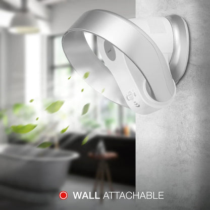 Korona 81008 – Ventilator Muri dhe Tavoline pa Helika, me Lëkundje, Montim në Mur, Me Timer dhe Telekomandë, Ngjyrë E Bardhë-Argjend