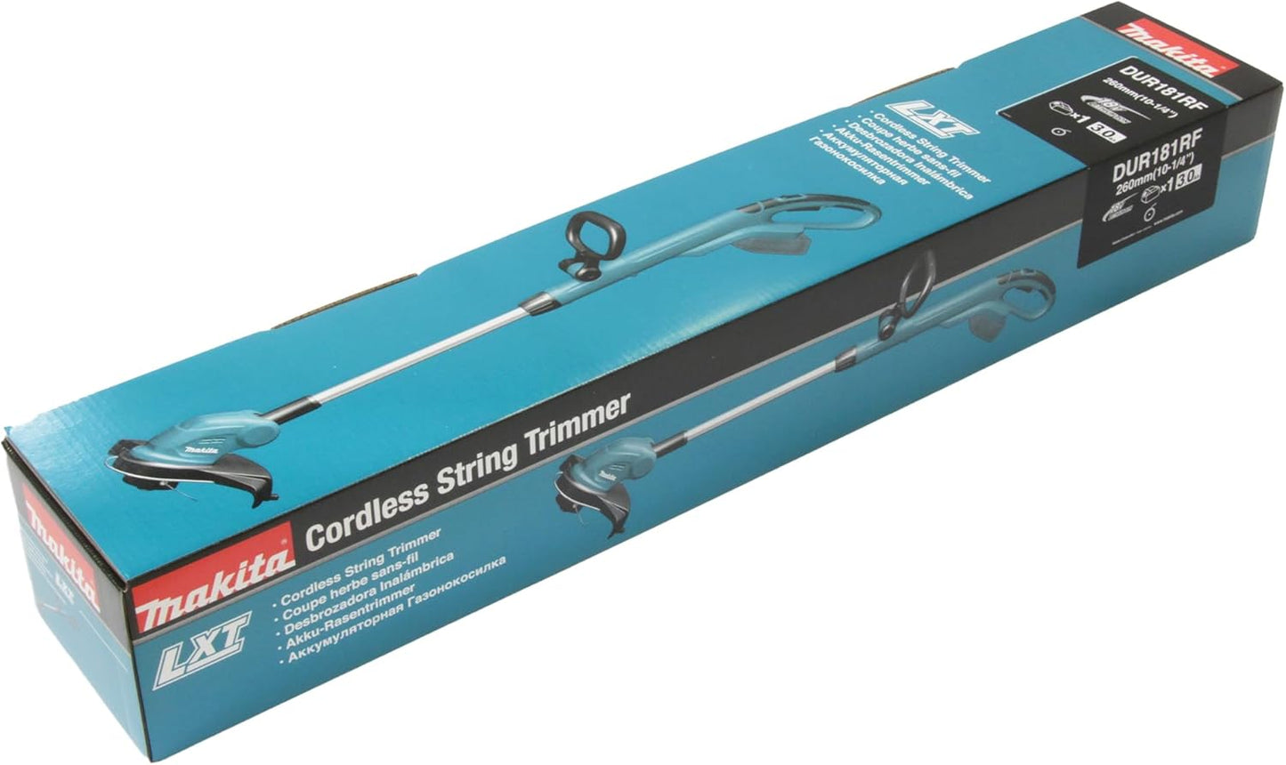 Makita DUR181RF Trimer Pa kabllo për Bar 18 V 3.0Ah – Me Bateri, Shirit Mbajtës Krahu, Shufër Teleskopike, Kokë Prerëse me Rrotullim 180° dhe Tel Prerës