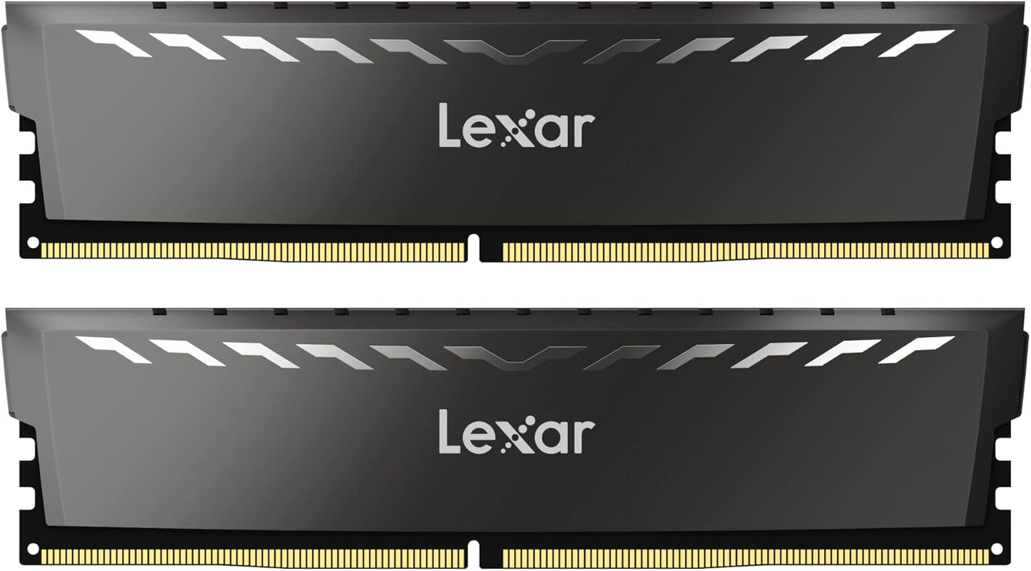 Lexar THOR DDR4 RAM 16GB Kit (2x8GB) 3200 MHz, DRAM 288-Pin UDIMM Memorie për Desktop, XMP 2.0 Memorie Kompjuterike me Performancë të Lartë, CL16-18-18-38, 1.35V (LD4BU008G-R3200GDXG)