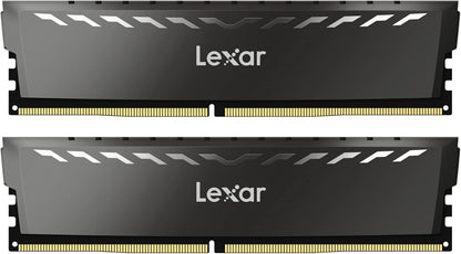 Lexar THOR DDR4 RAM 16GB Kit (2x8GB) 3200 MHz, DRAM 288-Pin UDIMM Memorie për Desktop, XMP 2.0 Memorie Kompjuterike me Performancë të Lartë, CL16-18-18-38, 1.35V (LD4BU008G-R3200GDXG)