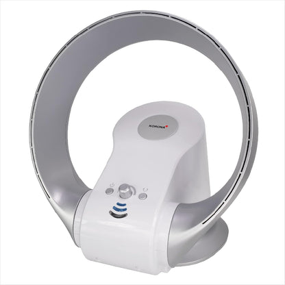 Korona 81008 – Ventilator Muri dhe Tavoline pa Helika, me Lëkundje, Montim në Mur, Me Timer dhe Telekomandë, Ngjyrë E Bardhë-Argjend
