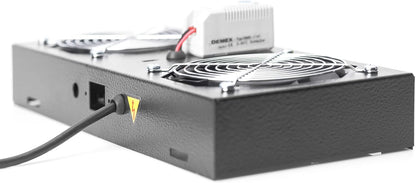 Njësia e Ventilimit në Çati për Kabinete Murale / Rack DIGITUS, me 2 Ventilatorë dhe Termostat, e Zezë