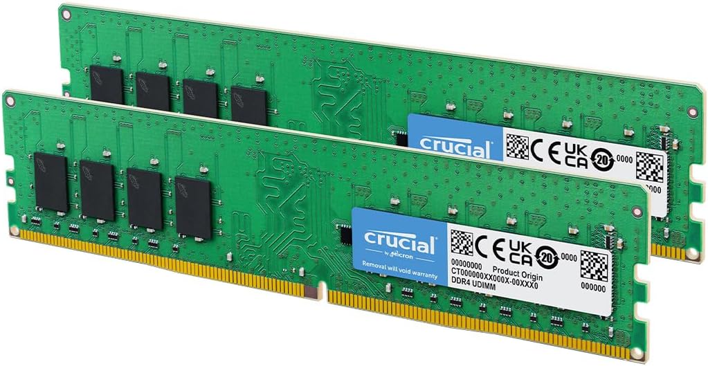 Crucial 32GB DDR4 RAM Kit (2x16GB) – 3200MHz CL22 – RAM Memorie me performance te larte për kompjuter