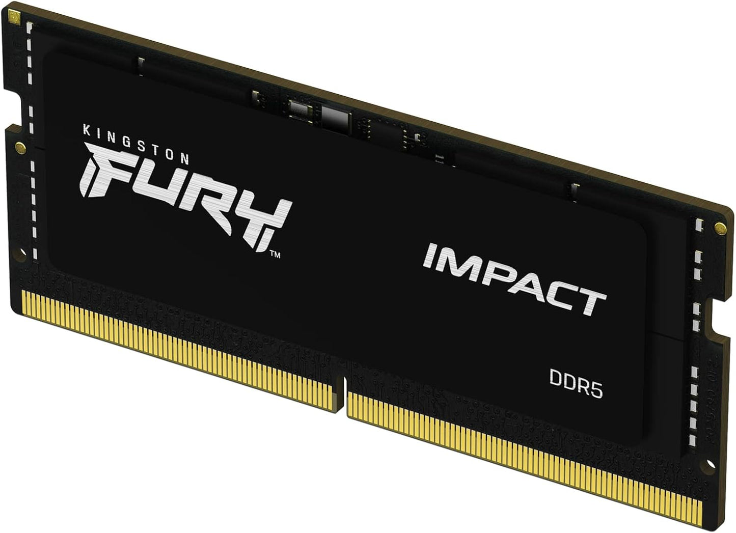 Memorie RAM Kingston FURY Impact 16GB DDR5 4800MT/s CL38 SODIMM për Notebook dhe Gaming – Moduli i Vetëm, E Zezë (KF548S38IB-16)