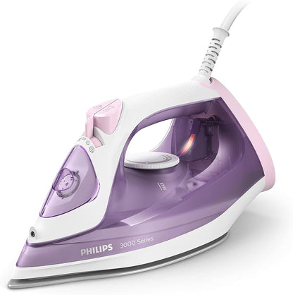 Hekur me Avull Philips Series 3000 – Fuqi 2000W, Goditje Avulli 140g, Pllakë Qeramike Rezistente ndaj Gërvishtjeve, Avull i Vazhdueshëm 30g/min, Rezervuar Uji 300ml, Sistem Kundër Pikimi