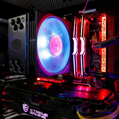 Ftohës CPU Cooler Master Hyper 212 RGB Black Edition me Mbështetje LGA1700, 4 Tubacione Termike dhe Ventilator RGB SF120R – Konfigurim Opsional Push-Pull