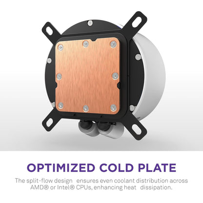 NZXT Kraken Elite 240 RGB – Ftohës me ujë "All-in-One" për CPU – Radiator 240 mm – Ventilator F240 RGB Core – Ekran IPS LCD 2.72" i personalizueshëm Pompë NZXT Turbine – Përputhshmëri me Intel® LGA 1700, 1200/115X, 1851 dhe AMD® AM5, AM4 – Ngjyrë e bardhë