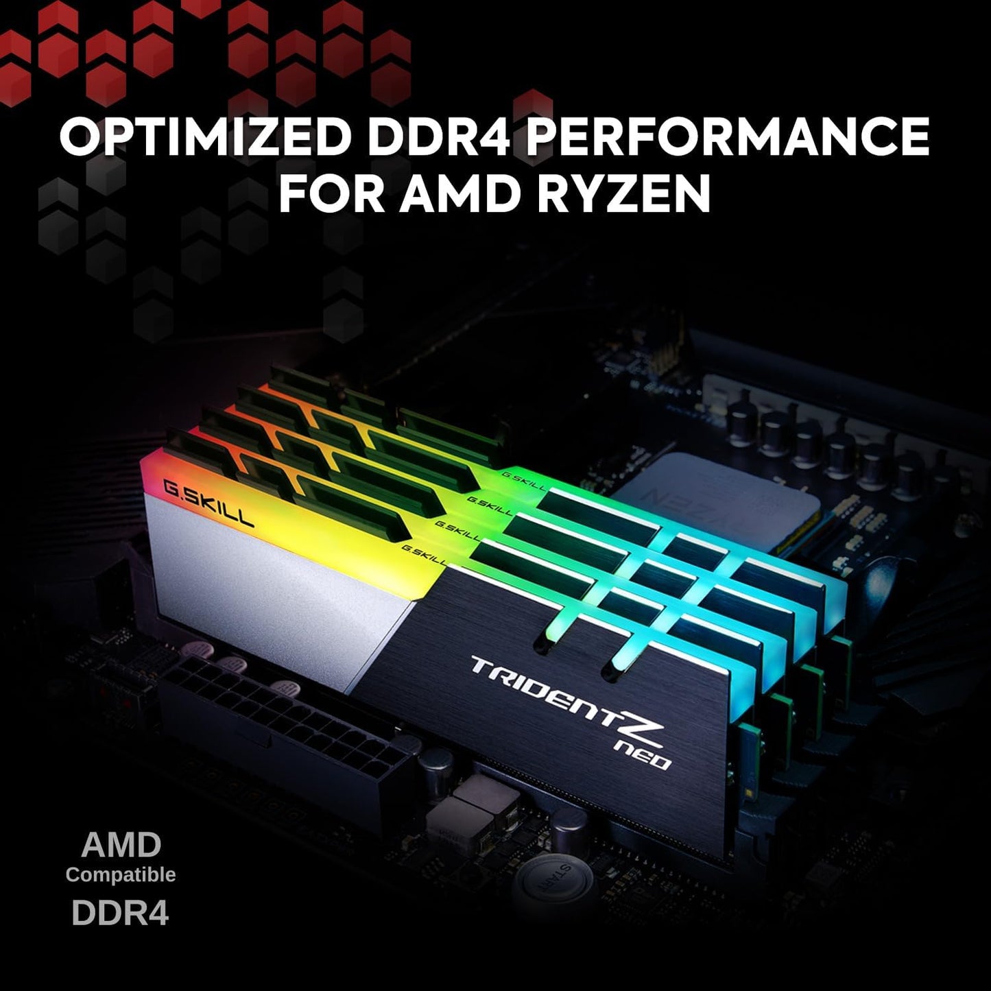 Memorie RAM G.SKILL Trident Z Neo DDR4 (XMP) 32GB (2x16GB) 3600MT/s CL16-19-19-39 1.35V për Kompjuter Desktop Intel/AMD, U-DIMM (F4-3600C16D-32GTZNC)