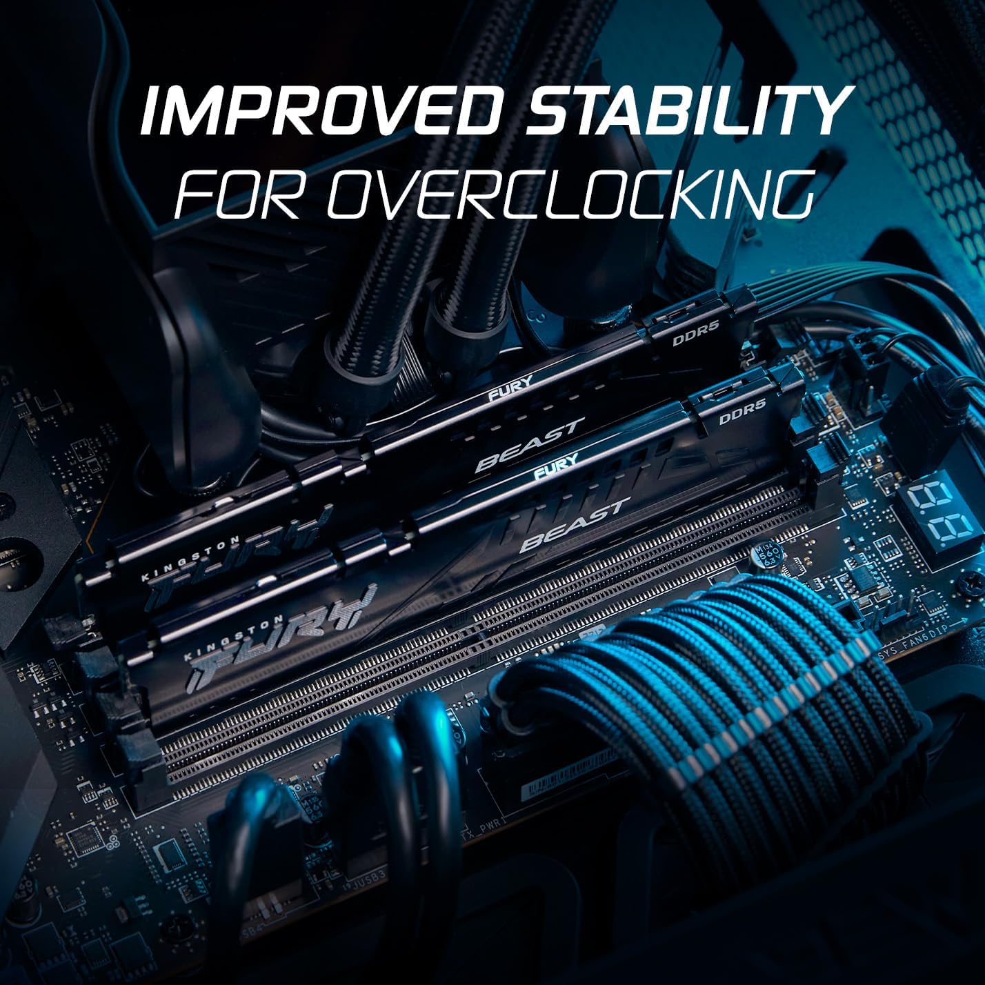 Memorie RAM Kingston FURY Beast 32GB (2x16GB) DDR5 6000MT/s CL30 për Desktop | Mbështet AMD EXPO | Kit me 2 Module (KF560C30BBEK2-32)