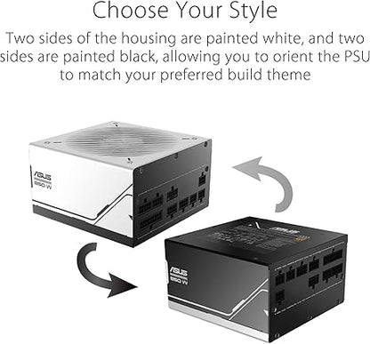 Furnizues Rryme ASUS Prime 850W Gold – Modular i Plotë, ATX 3.0, Çertifikim 80+ Gold, Mbajtës me Dy Kuleç, Dy Ngjyresh.