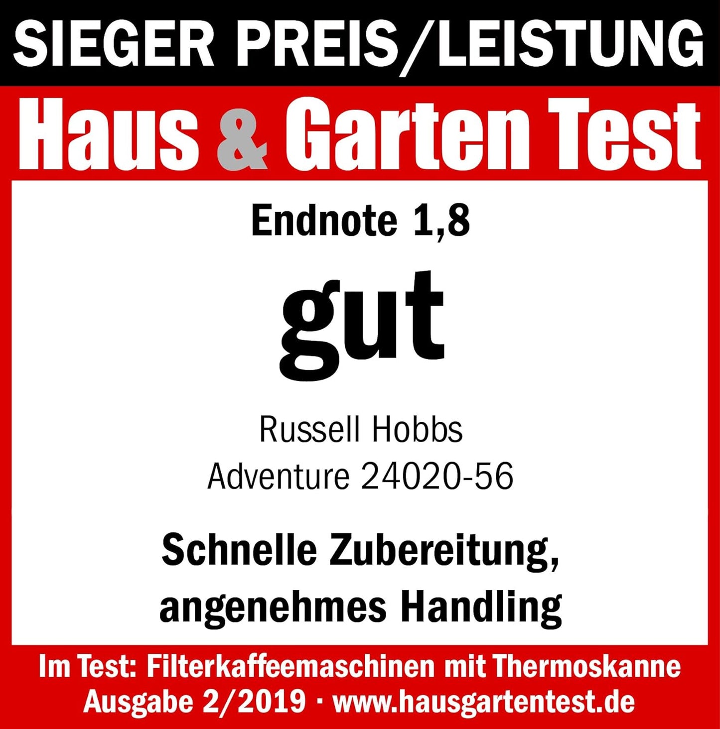 Makineri Kafeje Russell Hobbs Adventure 24020-56 – Me Kana Termike 1.0L, 8 Filxhanë, Teknologji Shpërndarjeje të Barabartë të Ujit, Ndalim Rrjedhjeje, Fikje Automatike, 1100W