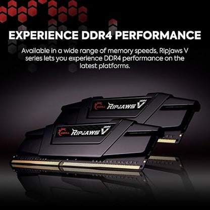 Memorie RAM G.SKILL Ripjaws V DDR4 (XMP) 16GB (1x16GB) 4000Mhz CL18-22-22-42 1.40V për Kompjuter Desktop, U-DIMM – E Zezë