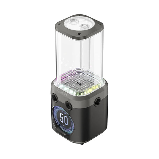 Corsair iCUE LINK XD5 RGB ELITE LCD – Rezervuar dhe pompë D5 PWM me ekran LCD IPS – 22 drita RGB adresabile – Rezervuar najloni 440 ml – Ngjyrë gri – Montim diskret