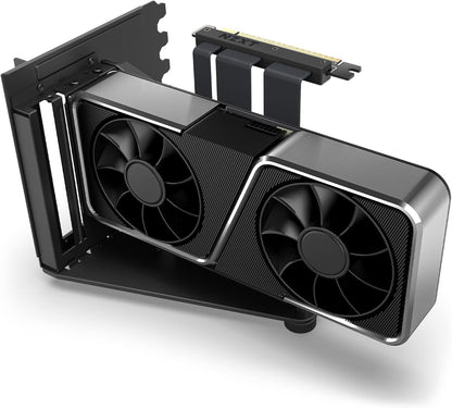 Komplet për montimin vertikal të kartës grafike NZXT – Kabllo PCIe 4.0x16 175 mm – Mbajtëse për GPU – Kllapë prej çeliku të qëndrueshëm – Ngjyrë e zezë