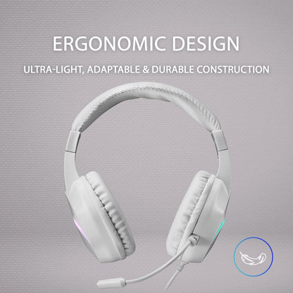 Mars Gaming MH122, Kufje Gaming Over Ear me Mikrofon, Zë HiFi, Anulim Zhurme, Super të Lehta, të përshtatshme për PS4 PS5 Xbox Switch Tablet Windows Mac, të Bardha