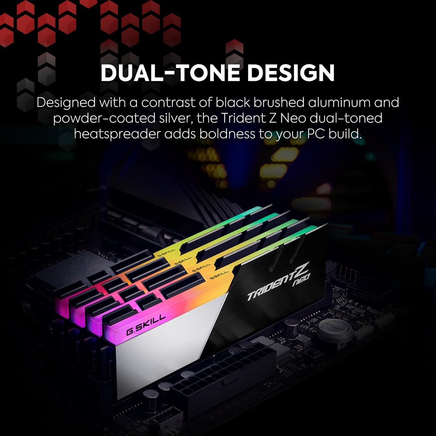 Memorie RAM G.SKILL Trident Z Neo DDR4 (XMP) 32GB (2x16GB) 3600MT/s CL16-19-19-39 1.35V për Kompjuter Desktop Intel/AMD, U-DIMM (F4-3600C16D-32GTZNC)