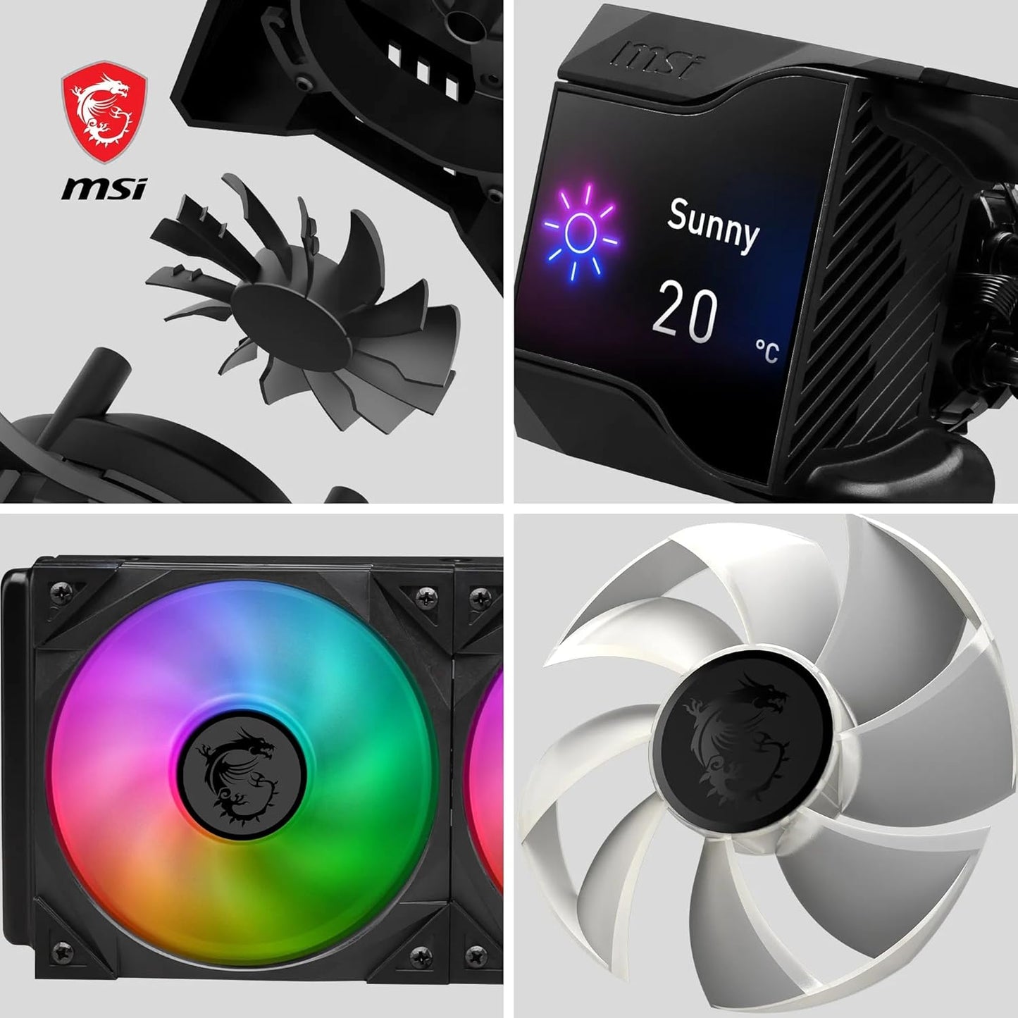 MSI MPG CORELIQUID D360 – Ftohës AIO 360mm me Lëng për Procesor – Me Ekran LCD të Personalizueshëm dhe Ndriçim ARGB