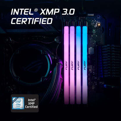 Memorie RAM Kingston Fury Renegade White RGB XMP 32GB (2x16GB) DDR5 6000MT/s CL32 DIMM për Desktop dhe Gaming – Kit me 2 Module (KF560C32RWAK2-32)