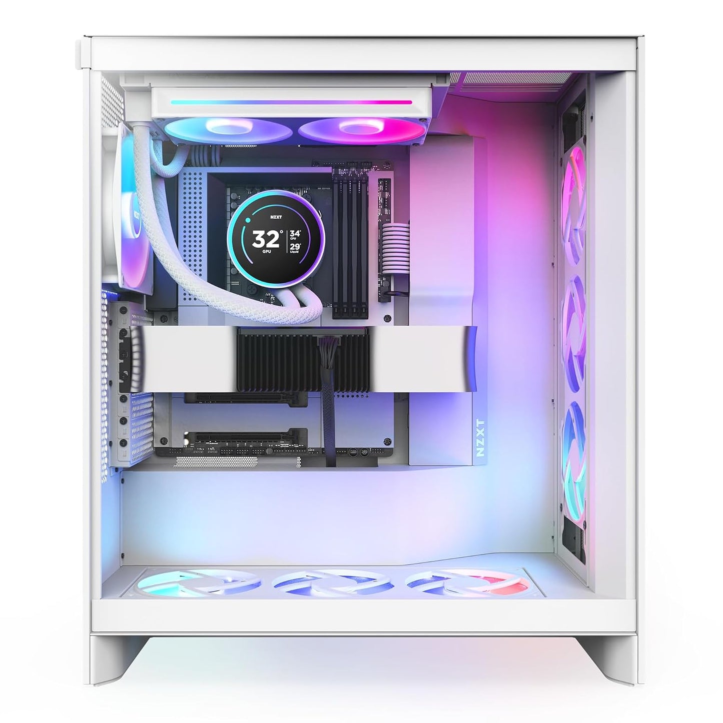 NZXT Kraken Elite 240 RGB – Ftohës me ujë "All-in-One" për CPU – Radiator 240 mm – Ventilator F240 RGB Core – Ekran IPS LCD 2.72" i personalizueshëm Pompë NZXT Turbine – Përputhshmëri me Intel® LGA 1700, 1200/115X, 1851 dhe AMD® AM5, AM4 – Ngjyrë e bardhë