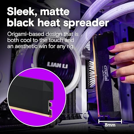 Crucial Pro DDR5 RAM 32GB Kit (2x16GB) 6400MHz CL38, Memorie Desktop për Gaming me Overclocking, Intel XMP 3.0 & AMD Expo e Përputhshme – E Zezë