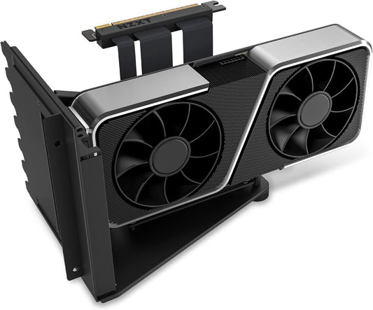 Komplet për montimin vertikal të kartës grafike NZXT – Kabllo PCIe 4.0x16 175 mm – Mbajtëse për GPU – Kllapë prej çeliku të qëndrueshëm – Ngjyrë e zezë