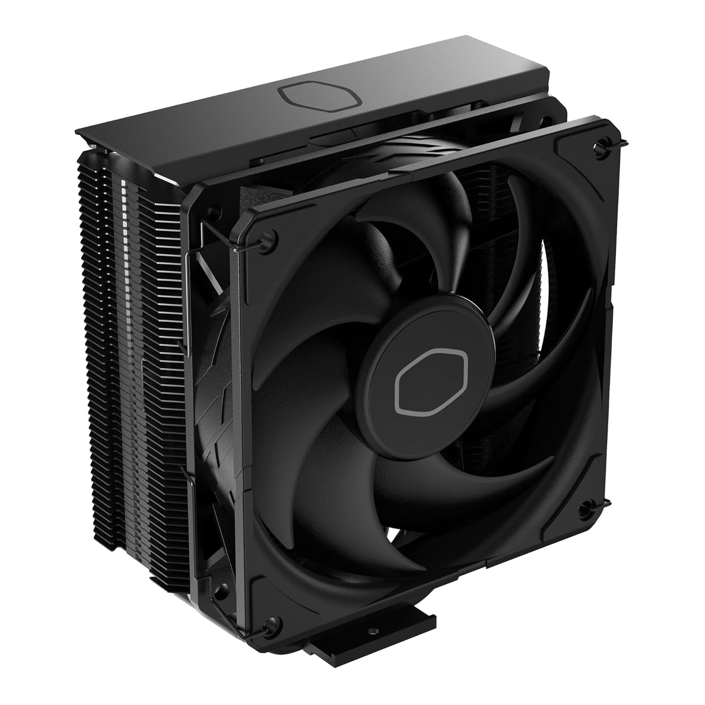 Cooler Master Hyper 212 Black – Ftohës ajri për procesor – Ventilator SickleFlow 120 Edge me kontroll PWM – Mbulesë alumini në pjesën e sipërme – 4 tuba nxehtësie prej bakri – Lartësi 152 mm – Përshtatje për AMD Ryzen AM5/AM4 dhe Intel LGA 1851/1700/1200