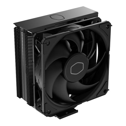 Cooler Master Hyper 212 Black – Ftohës ajri për procesor – Ventilator SickleFlow 120 Edge me kontroll PWM – Mbulesë alumini në pjesën e sipërme – 4 tuba nxehtësie prej bakri – Lartësi 152 mm – Përshtatje për AMD Ryzen AM5/AM4 dhe Intel LGA 1851/1700/1200