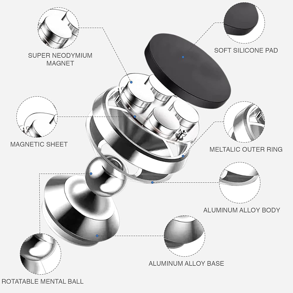 Mbajtës magnetik për telefon në veturë,kualitet i lartë, 2 magnete per 2 telefona, magnet neodymiumi.